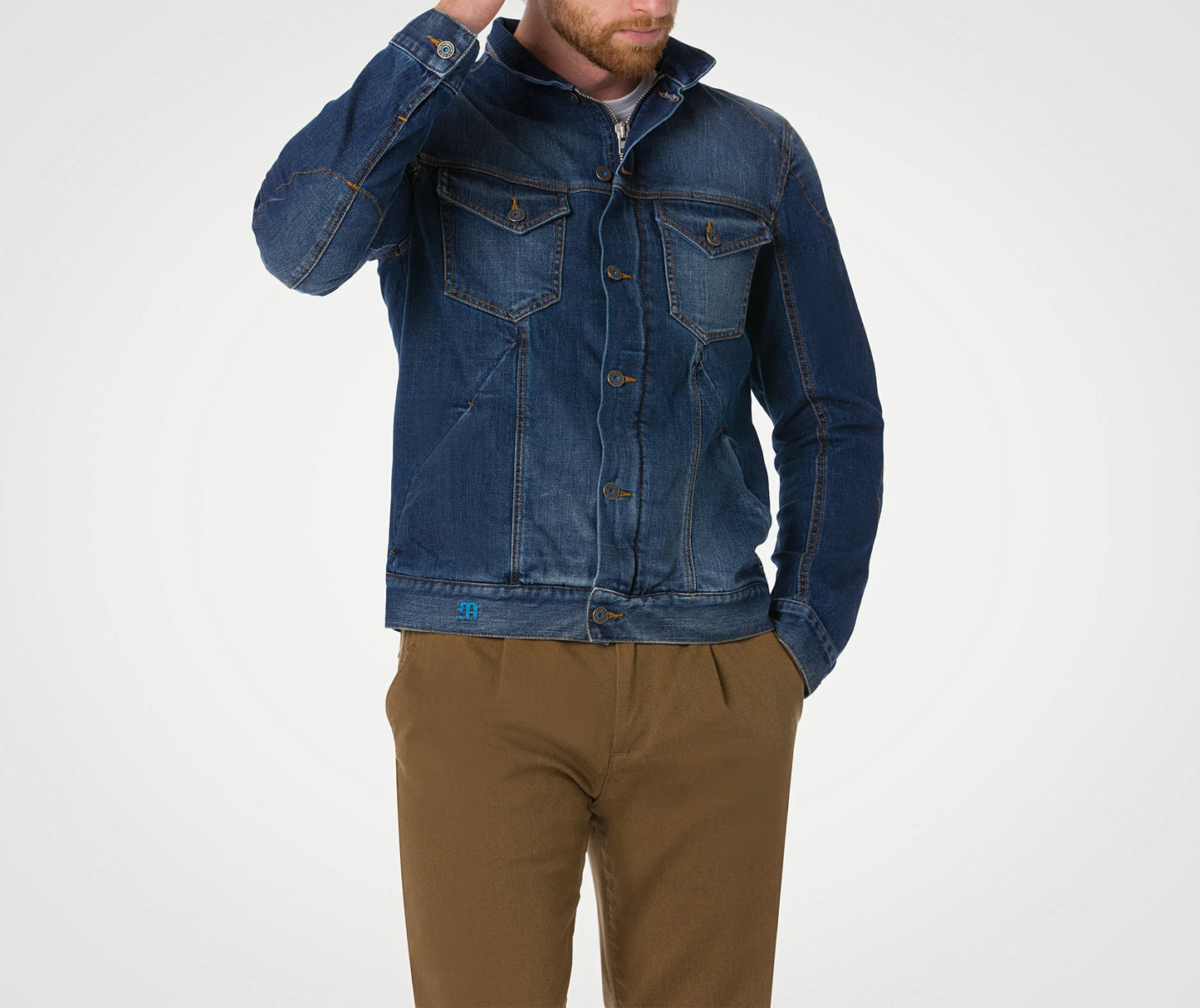 Giacca moto jeans PMJ - Promo jeans West Blu AAA