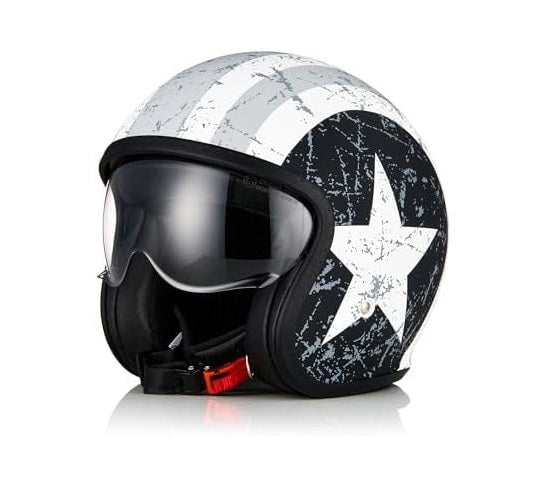 Casco Moto Jet Cafè Racer Origine SPIRIT Rebel Star Opaco