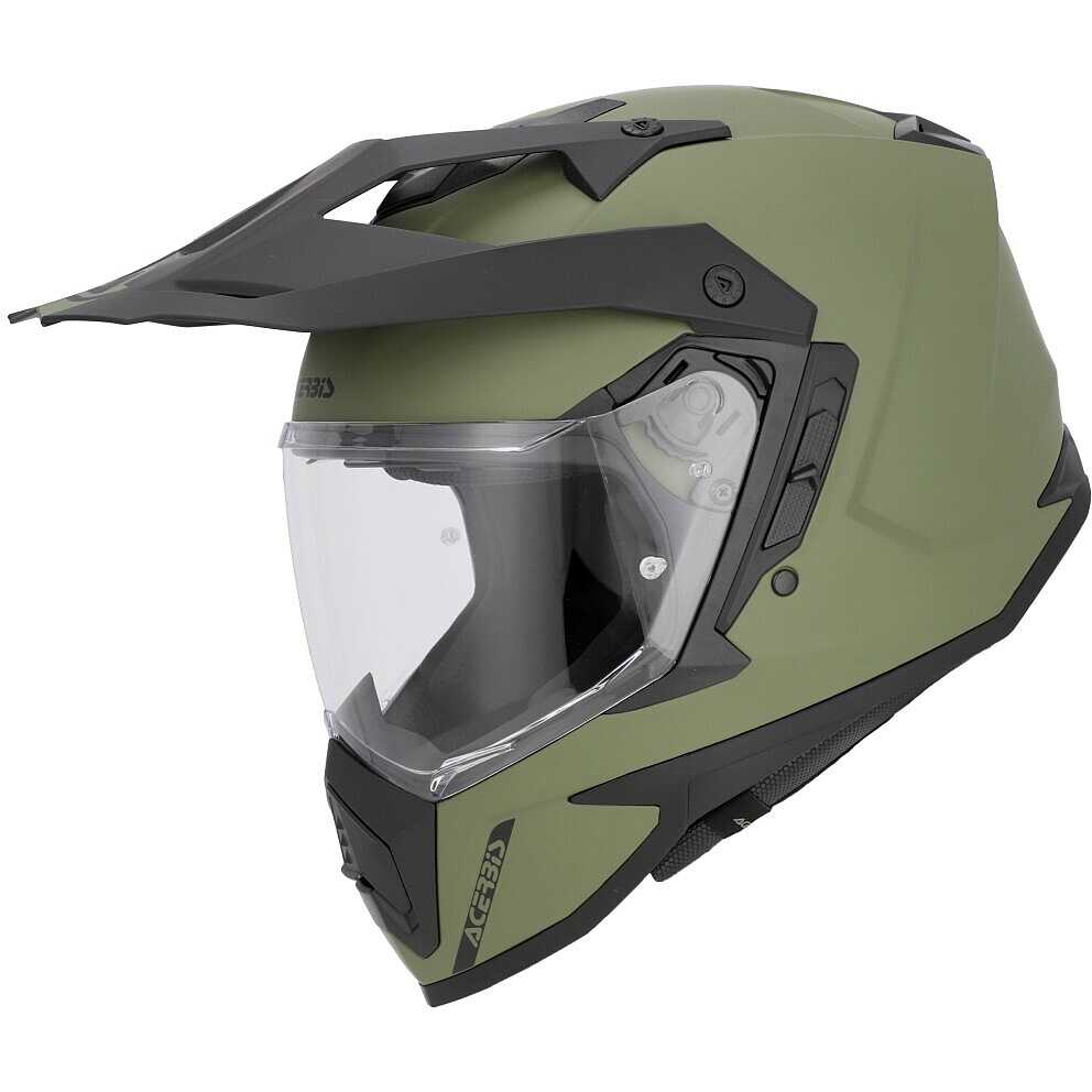 Casco Moto Adventure Acerbis Assault Mono Verde Militare