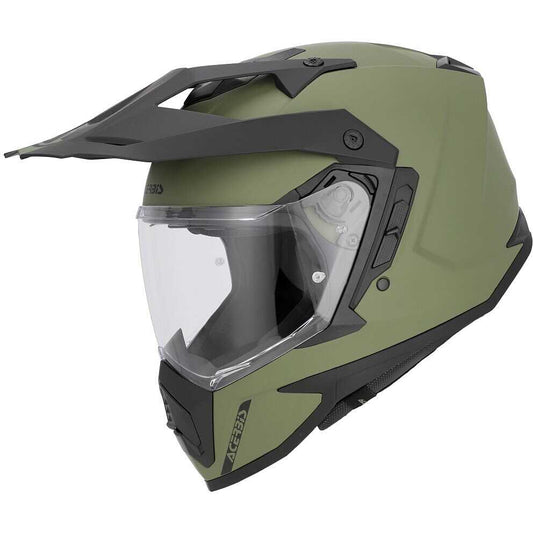 Casco Moto Adventure Acerbis Assault Mono Verde Militare
