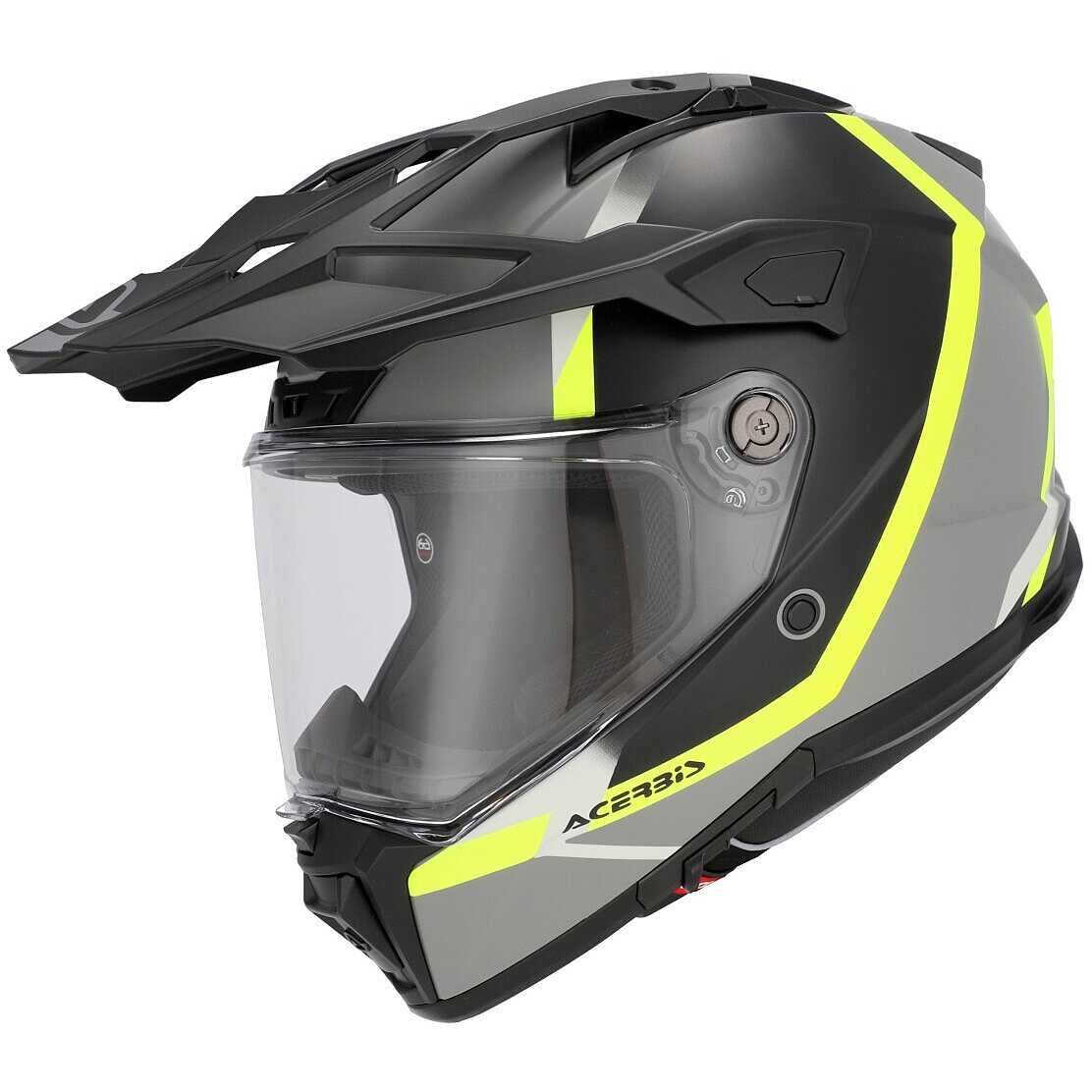 Casco Moto Adventure Acerbis Attack Multi Nero Giallo Fluo