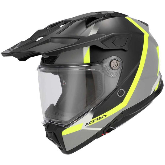 Casco Moto Adventure Acerbis Attack Multi Nero Giallo Fluo