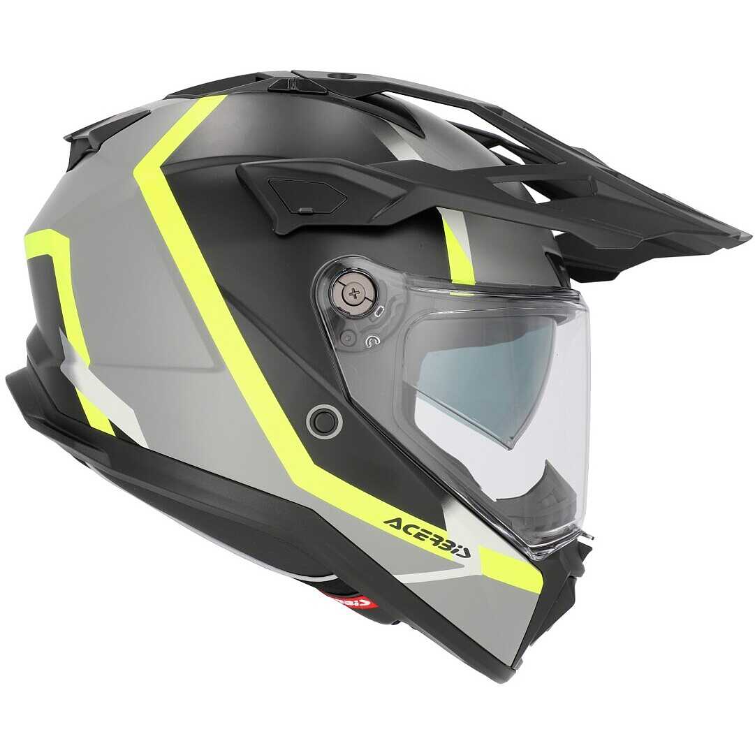 Casco Moto Adventure Acerbis Attack Multi Nero Giallo Fluo