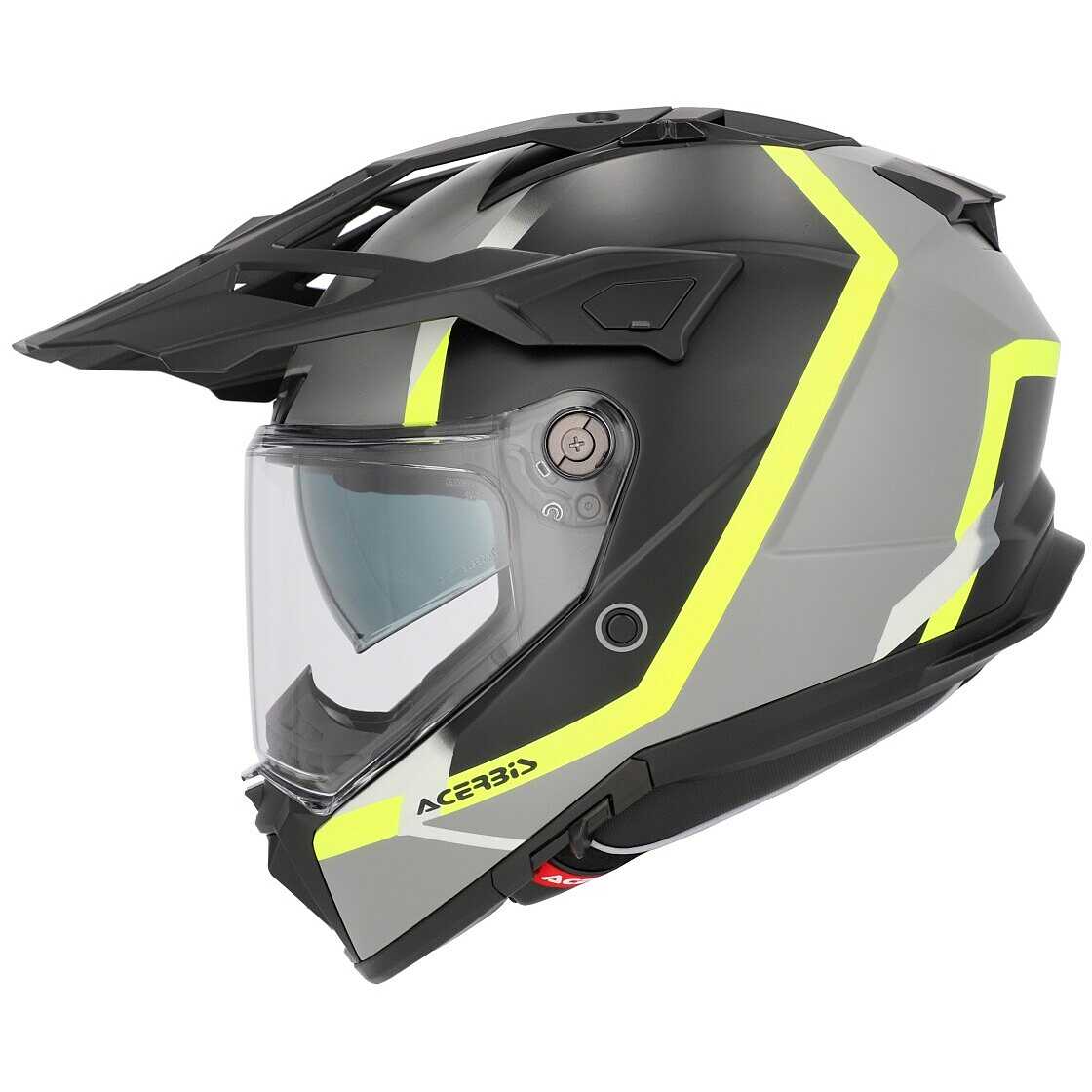 Casco Moto Adventure Acerbis Attack Multi Nero Giallo Fluo