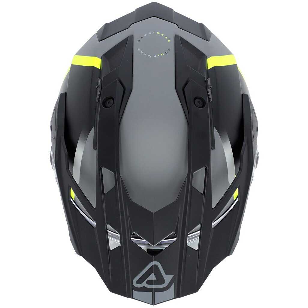Casco Moto Adventure Acerbis Attack Multi Nero Giallo Fluo