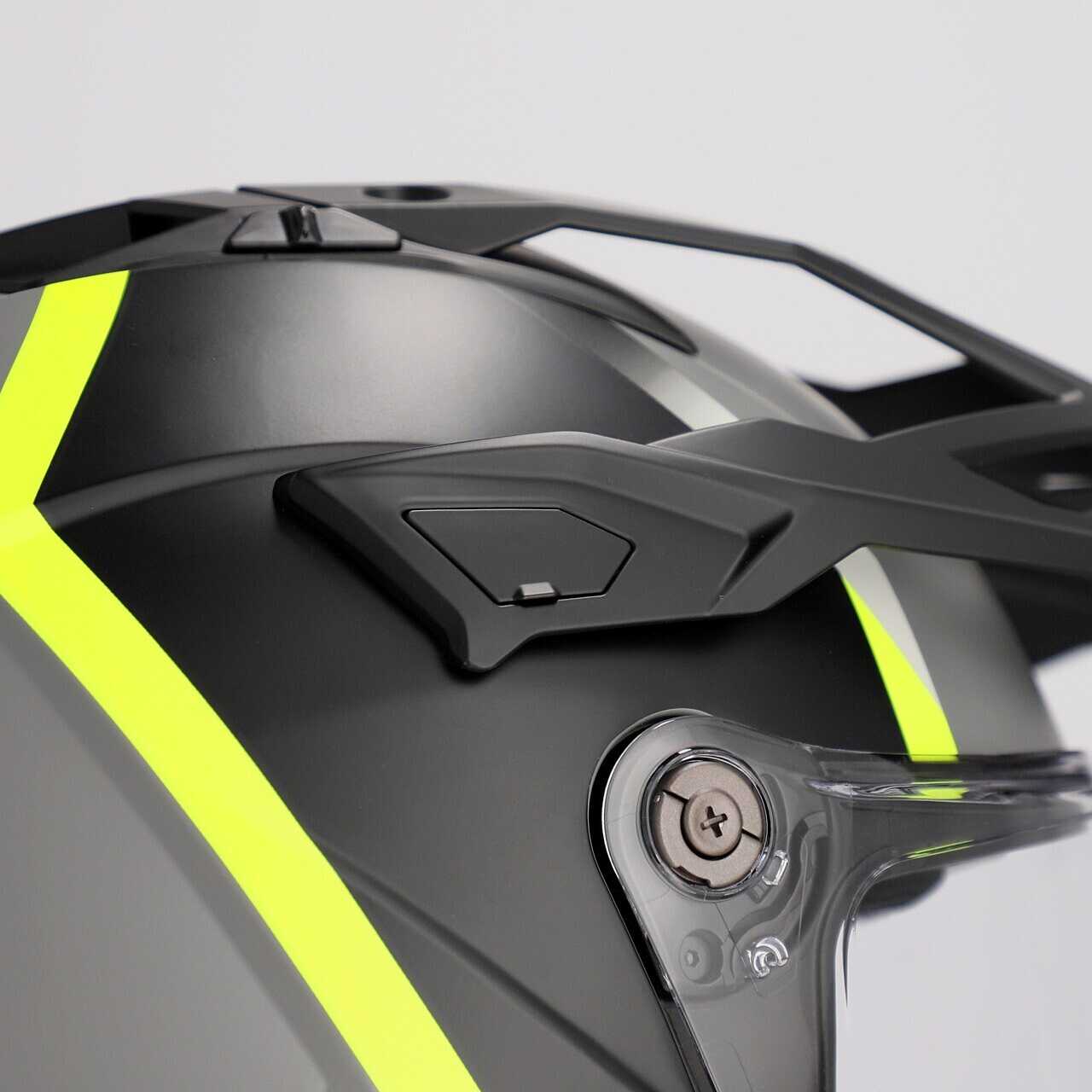Casco Moto Adventure Acerbis Attack Multi Nero Giallo Fluo