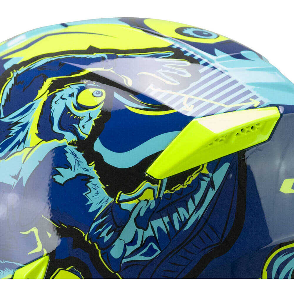 Casco Moto Bambino Integrale CGM 265X MICRO MONSTER Blu Giallo fluo