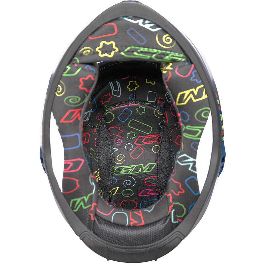 Casco Moto Bambino Integrale CGM 265X MICRO MONSTER Blu Giallo fluo