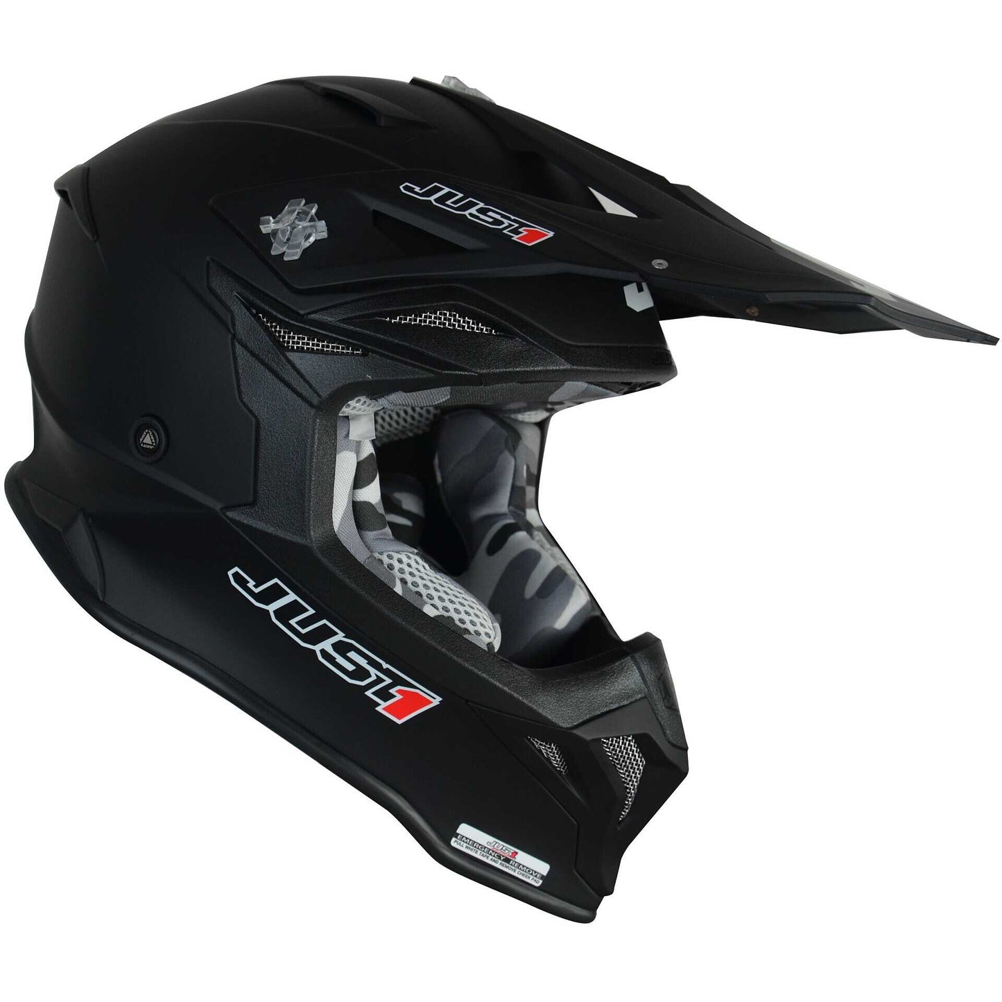Casco Moto Cross Enduro Just1 J39 Solid Nero Opaco 22.06