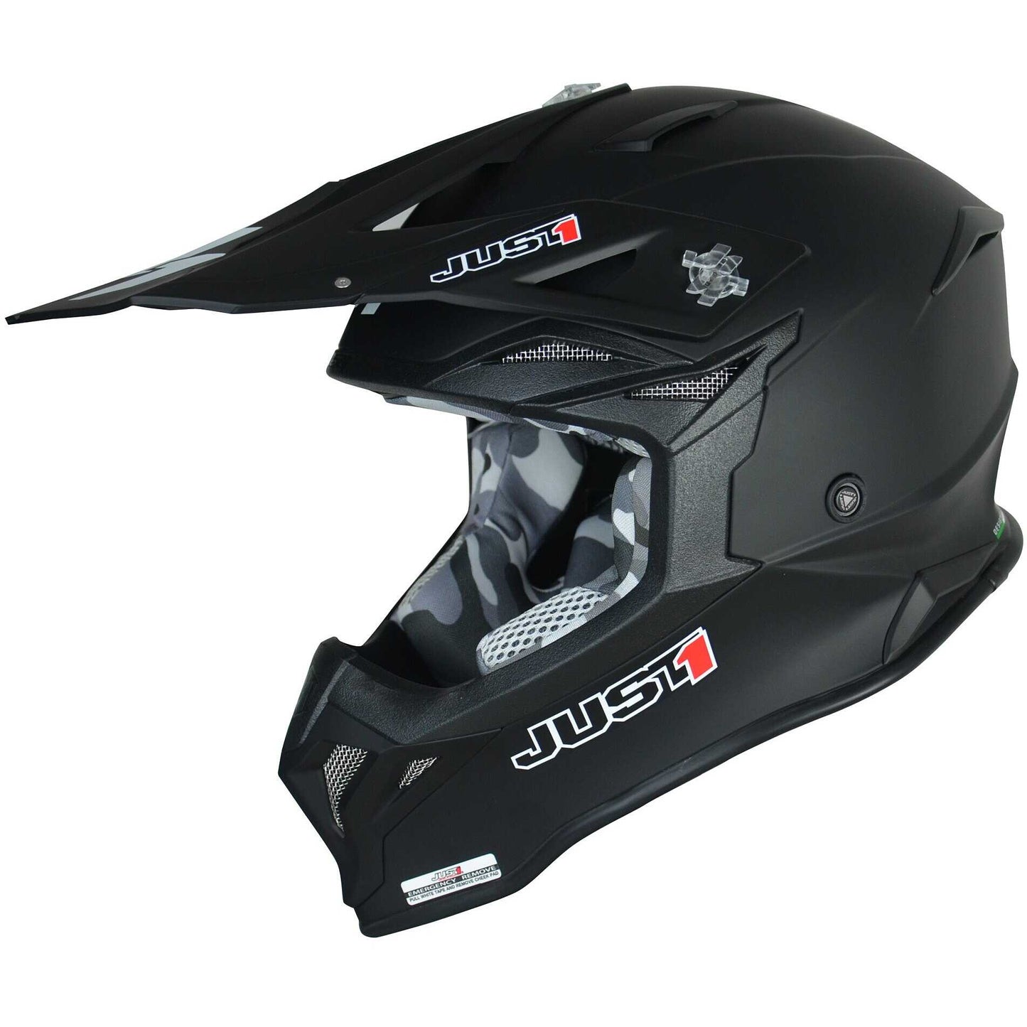 Casco Moto Cross Enduro Just1 J39 Solid Nero Opaco 22.06