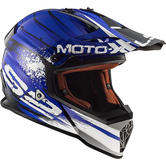 Casco Moto Cross Enduro LS2 MX437 Fast Gator Blu (In Esaurimento)