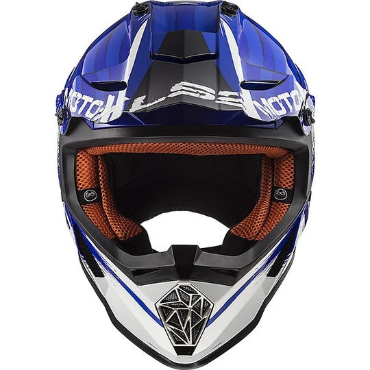 Casco Moto Cross Enduro LS2 MX437 Fast Gator Blu (In Esaurimento)
