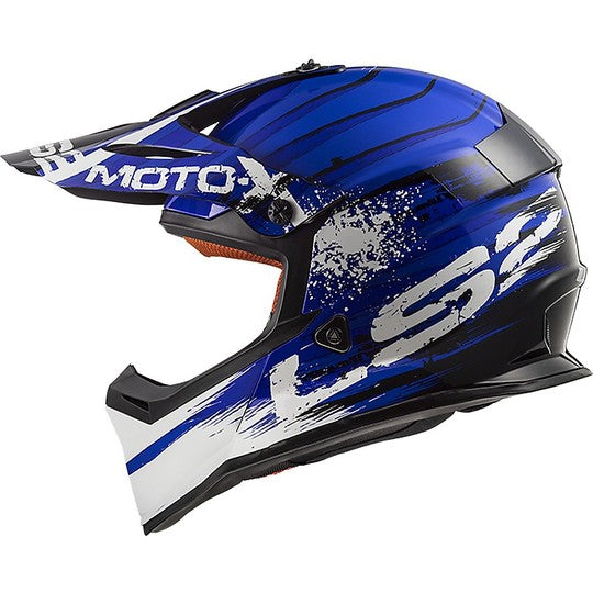Casco Moto Cross Enduro LS2 MX437 Fast Gator Blu (In Esaurimento)
