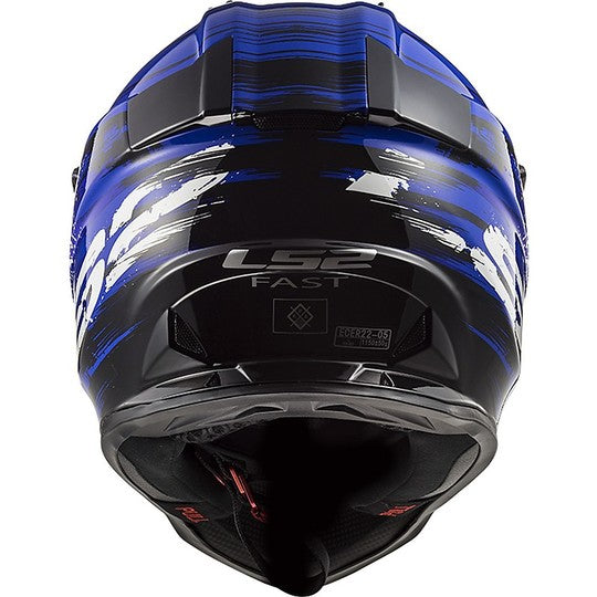 Casco Moto Cross Enduro LS2 MX437 Fast Gator Blu (In Esaurimento)