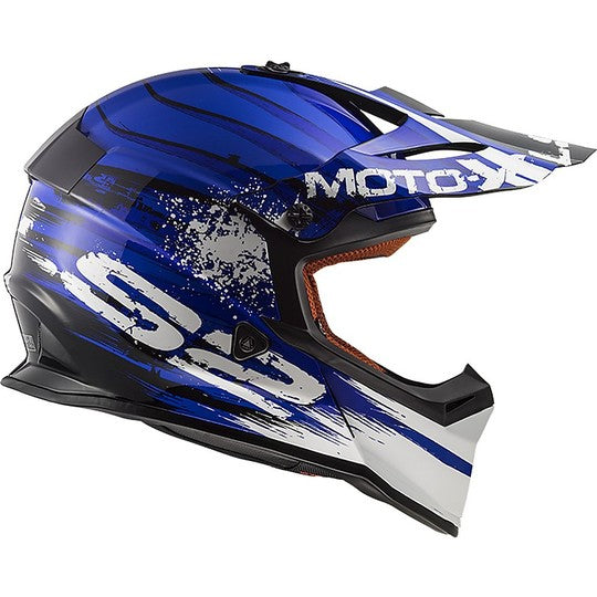 Casco Moto Cross Enduro LS2 MX437 Fast Gator Blu (In Esaurimento)