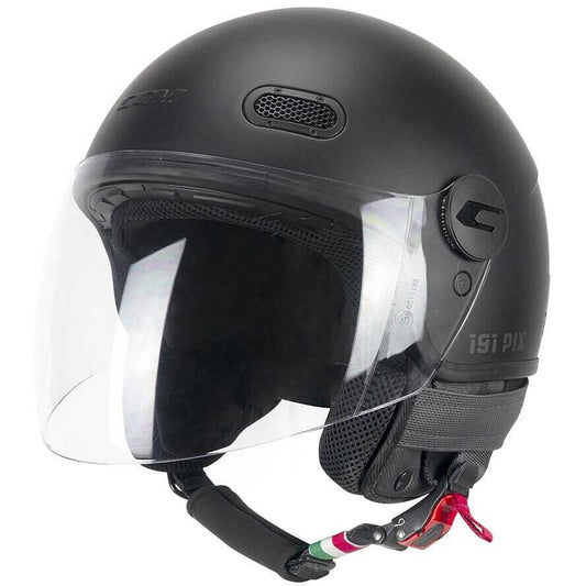 Casco Moto Jet CGM 191A PIX MONO Nero opaco Visiera lunga