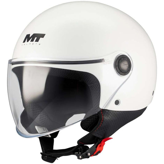 Casco Moto Jet Mt Helmets STREET S PURE A0 Bianco Lucido