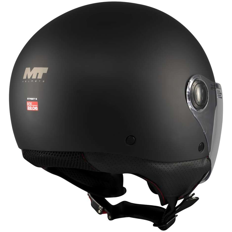 Casco Moto Jet Mt Helmets STREET S PURE A1 Nero Opaco
