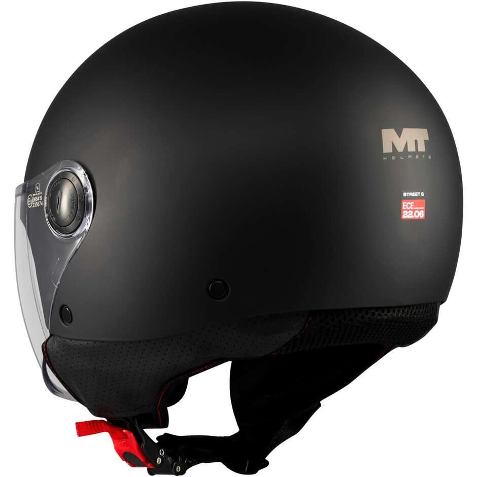 Casco Moto Jet Mt Helmets STREET S PURE A1 Nero Opaco