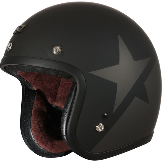 Casco Moto Jet Origine PRIMO Star Army Titanio Nero Opaco 22.06
