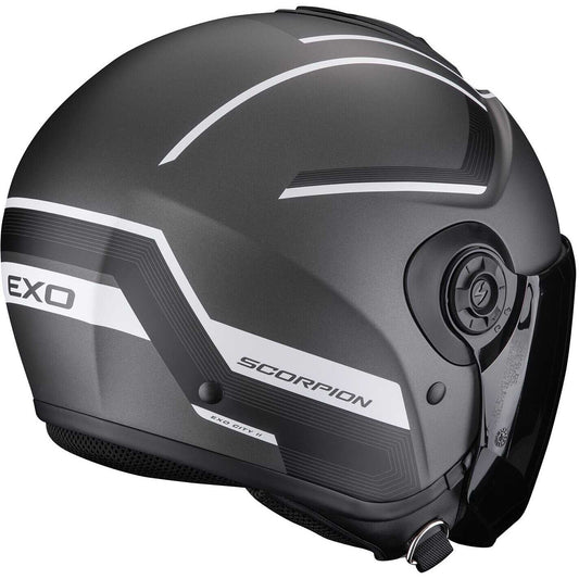 Casco Moto Jet Scorpion EXO-CITY II COSMOS Argento Opaco Bianco