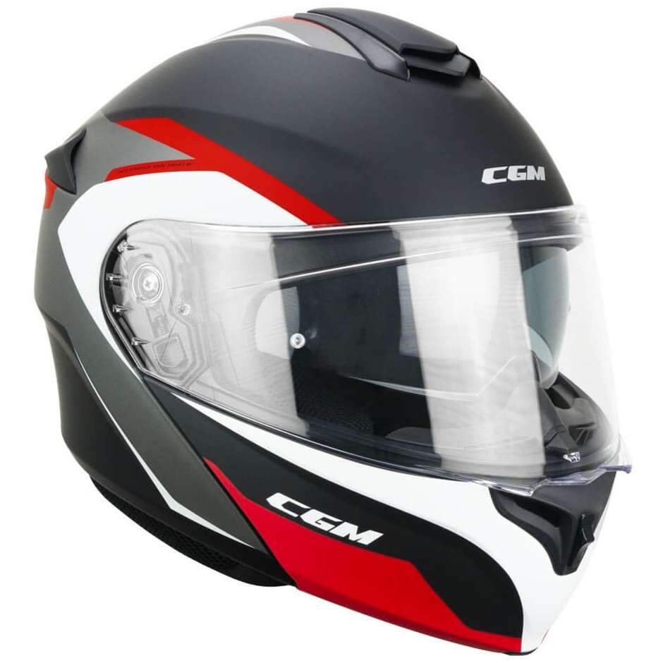CASCO MODULARE CGM BER DRESDA Nero Rosso opaco 22.06 (In Esaurimento)