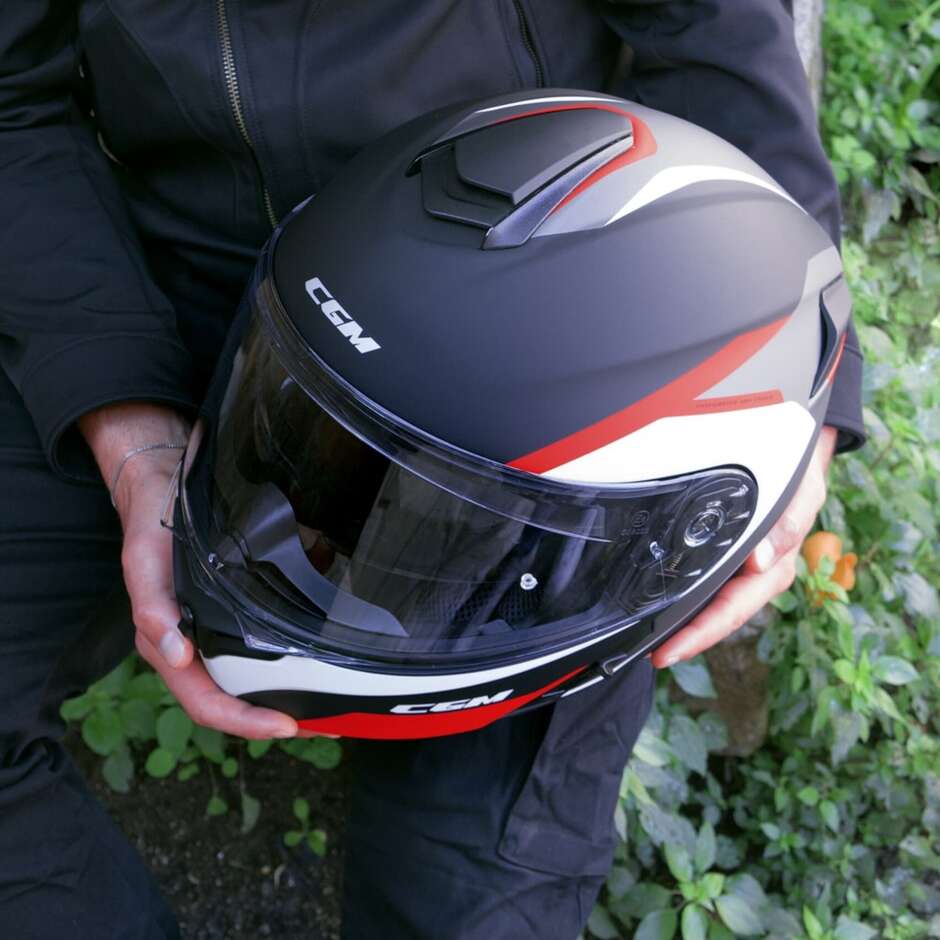 CASCO MODULARE CGM BER DRESDA Nero Rosso opaco 22.06 (In Esaurimento)