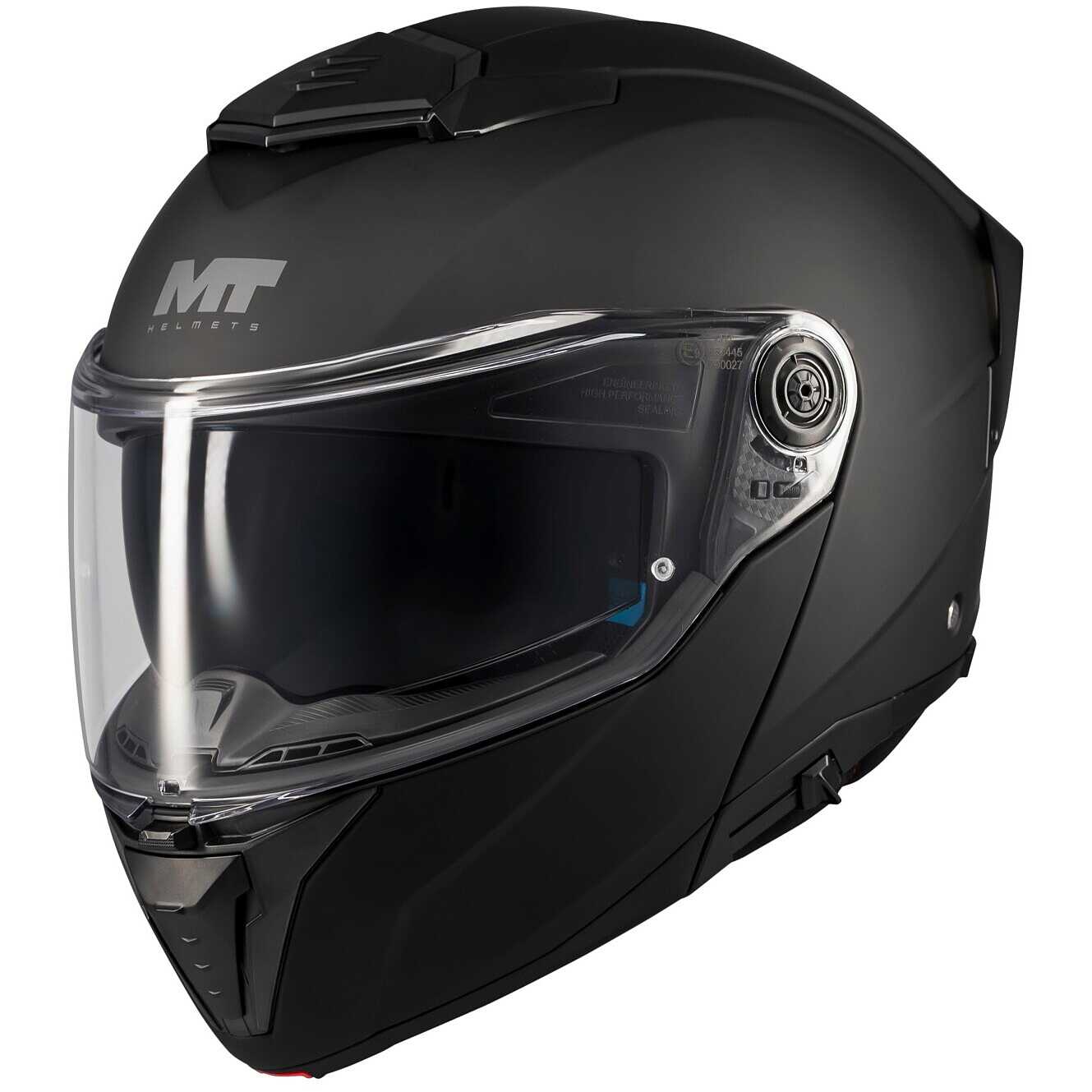 Casco Moto Modulare P/J Mt Helmets ATOM 2 SV PURE A1 Nero Opaco