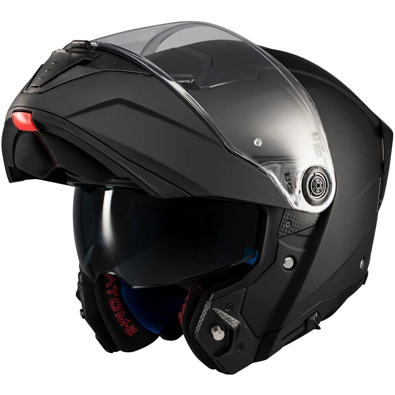 Casco Moto Modulare P/J Mt Helmets ATOM 2 SV PURE A1 Nero Opaco