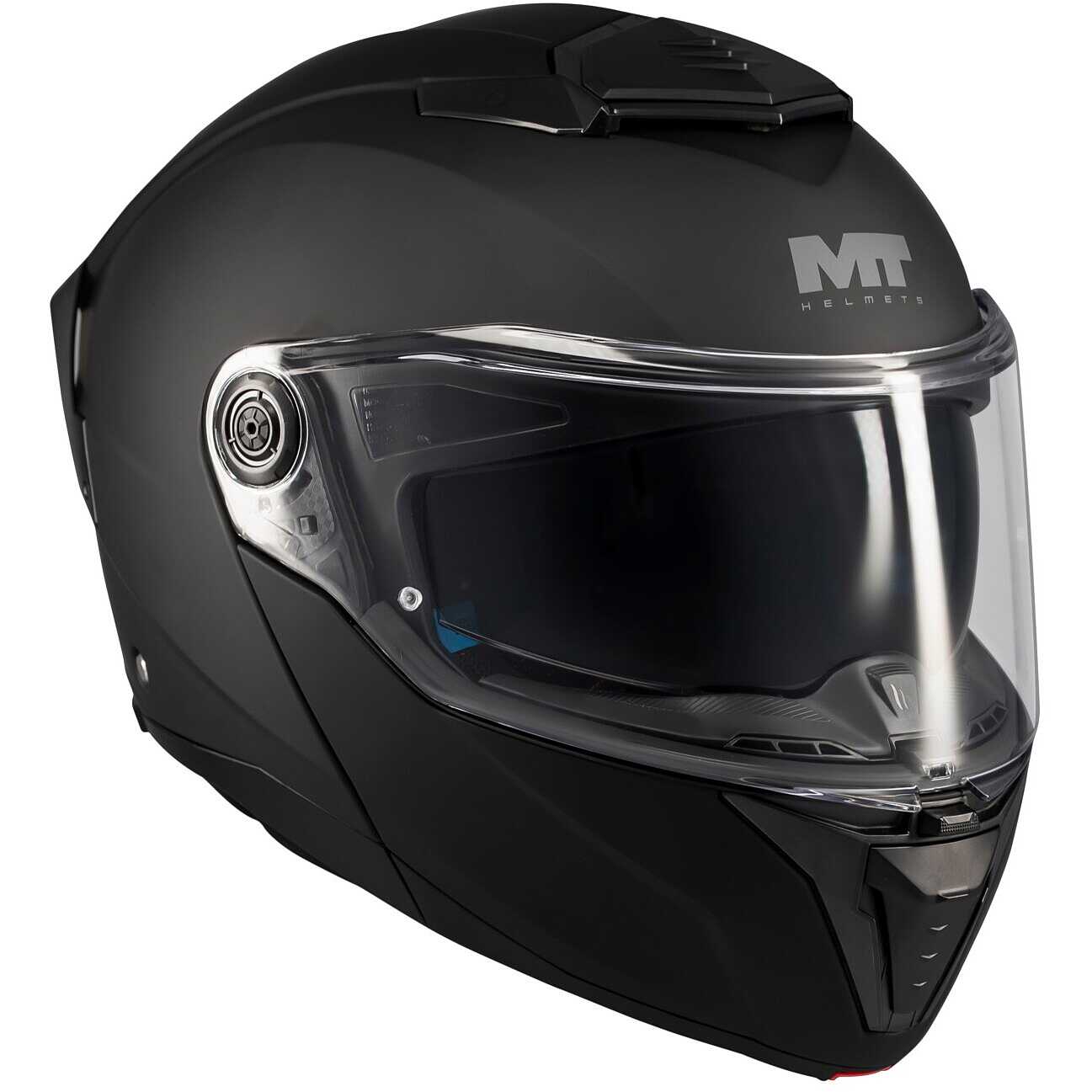 Casco Moto Modulare P/J Mt Helmets ATOM 2 SV PURE A1 Nero Opaco