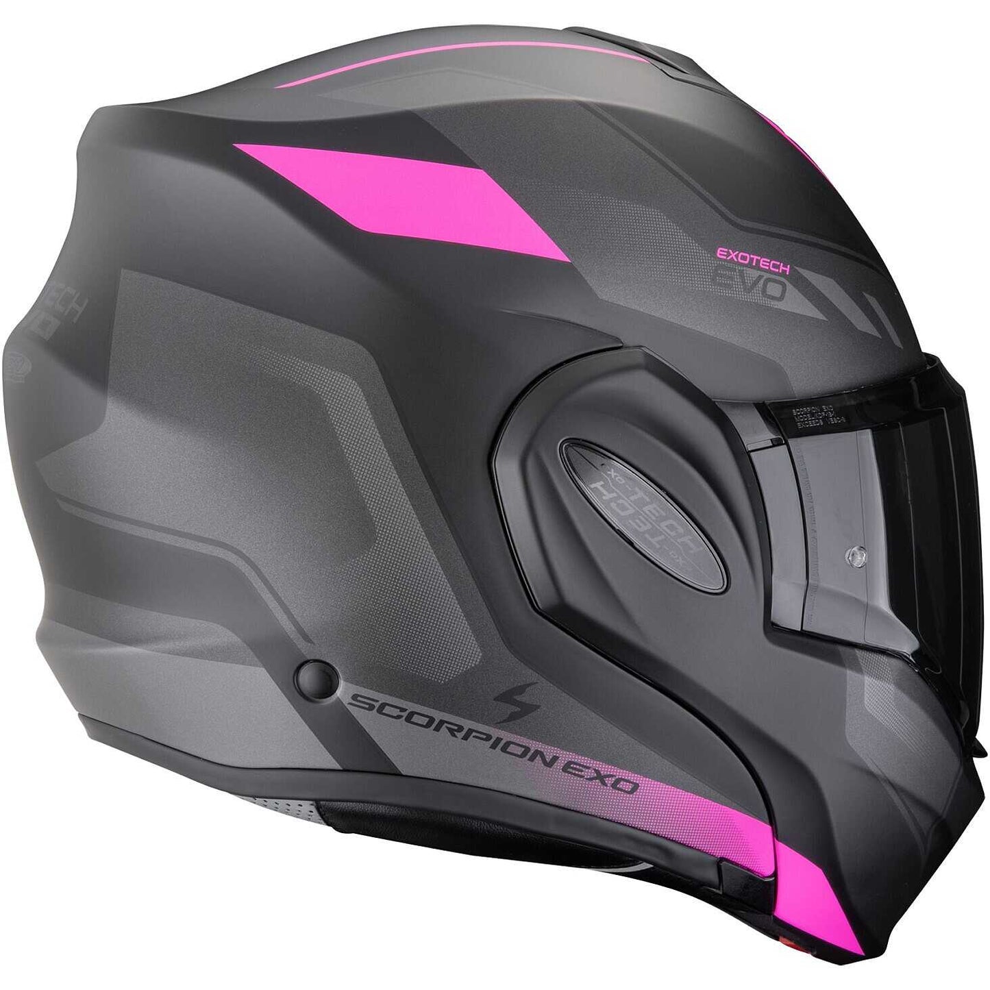 Casco Moto Modulare P/J Scorpion EXO-TECH EVO SOCIUS Nero Opaco Rosa