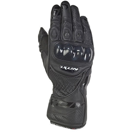 Guanti Moto In Pelle Sportivi Ixon RS CIRCUIT-R Nero (In Esaurimento)