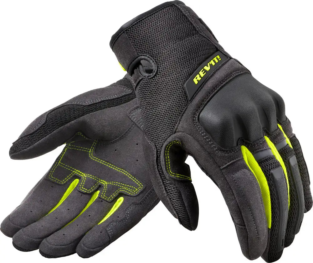 Guanti moto estivi Rev'it Volcano Nero Giallo Neon (In Esaurimento)