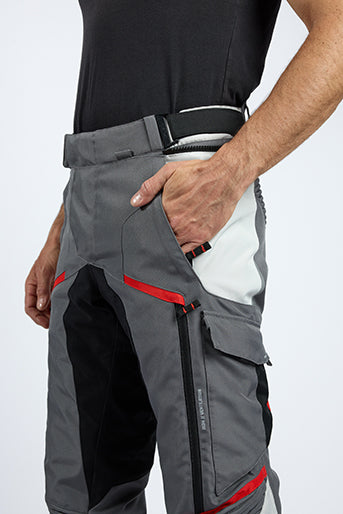 Pantalone Moto Touring Ixon MIDGARD PT Grigio-nero-rosso