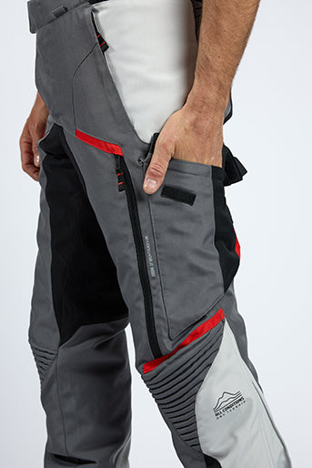 Pantalone Moto Touring Ixon MIDGARD PT Grigio-nero-rosso
