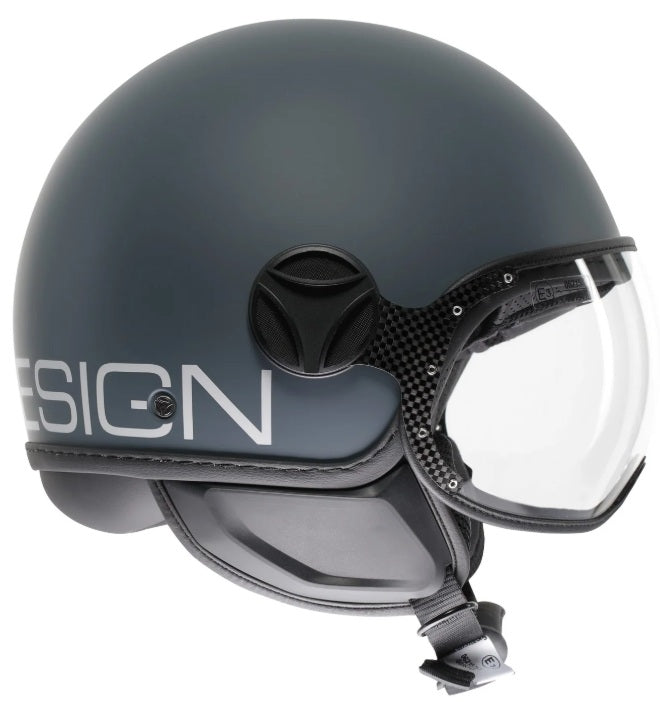 Casco Momo Design jet FGTR CLASSIC Candy E2206 Grigio Ottanio-Bianco