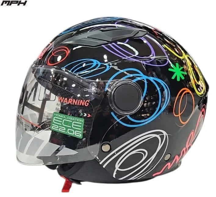 Casco Demi-Jet Bambino JUNIOR MPH 22.06 PLAY Fantasy Black