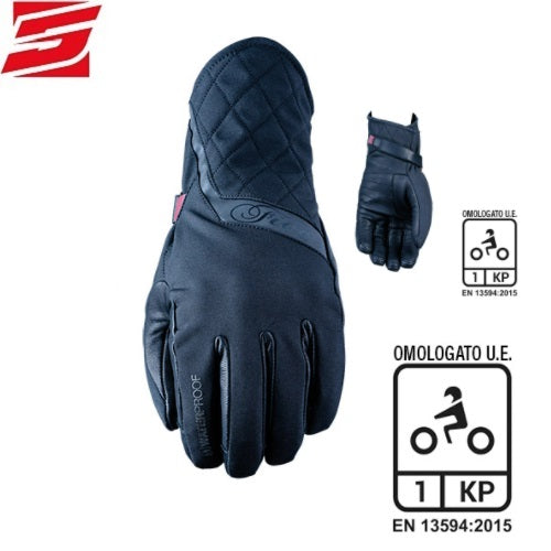 GUANTI MOTO DONNA FIVE MILANO EVO WP NERO