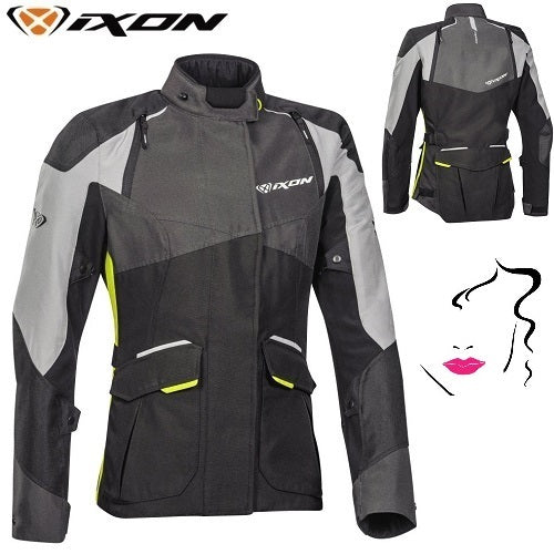 Giacca IXON BALDER LADY in tessuto Nero grigio giallo vivo (In Esaurimento)