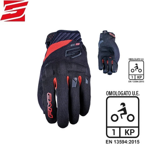 GUANTI MOTO FIVE RS3 EVO NERO-ROSSO