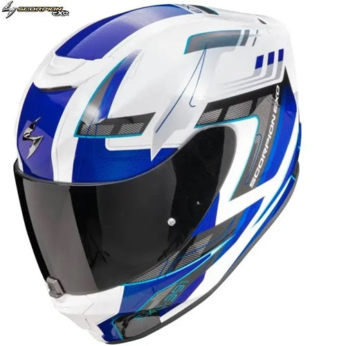 Casco Moto Integrale Scorpion EXO-391 CAPTOR Bianco Blu (In Esaurimento)