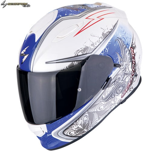 Casco Moto Integrale Scorpion EXO-491 RUN Bianco Blu (In Esaurimento)