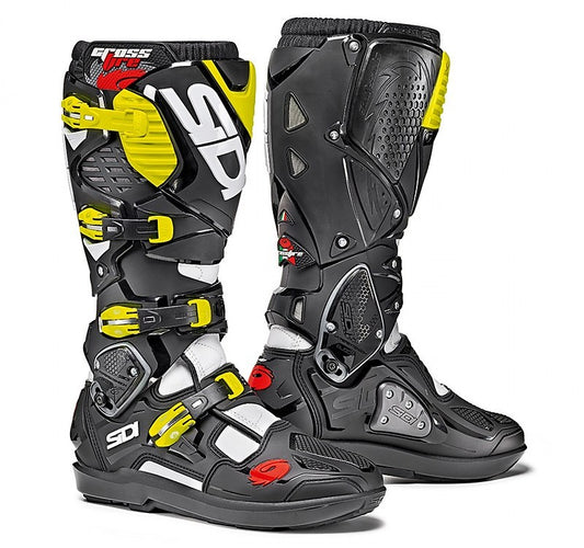 Stivali Sidi Enduro CROSSFIRE 3 SRS Nero Bianco Giallo Fluo (In Esaurimento)