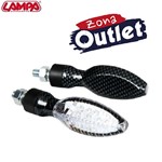 COPPIA FRECCE CARBON KINESIS LED VETRO BIANCO (In Esaurimento)