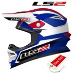 CASCO LS2 MX456 CROSS FIBRA TUAREG WHITE-BLU TG. XL (In Esaurimento)