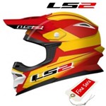 CASCO LS2 MX456 CROSS FIBRA TUAREG RED-YELLOW TG. S (In Esaurimento)