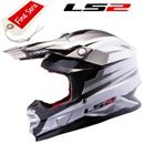 CASCO LS2 MX456 CROSS FIBRA FACTORY WHITE-BLACK-TITANIUM TG. XL (In Esau