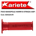 COPPIA MANOPOLE MOTO HARRI'S STRADA ASP FORATE-ROSSO