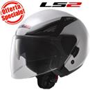 CASCO LS2 JET BISHOP C/DOPPIA VISIERA GLOSS WHITE TG. S (In Esaurimento)