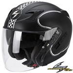 CASCO SCORPION JET BIXBY V/Lunga EXO-220 AIR Nero Op. Bianco M (In Esaur